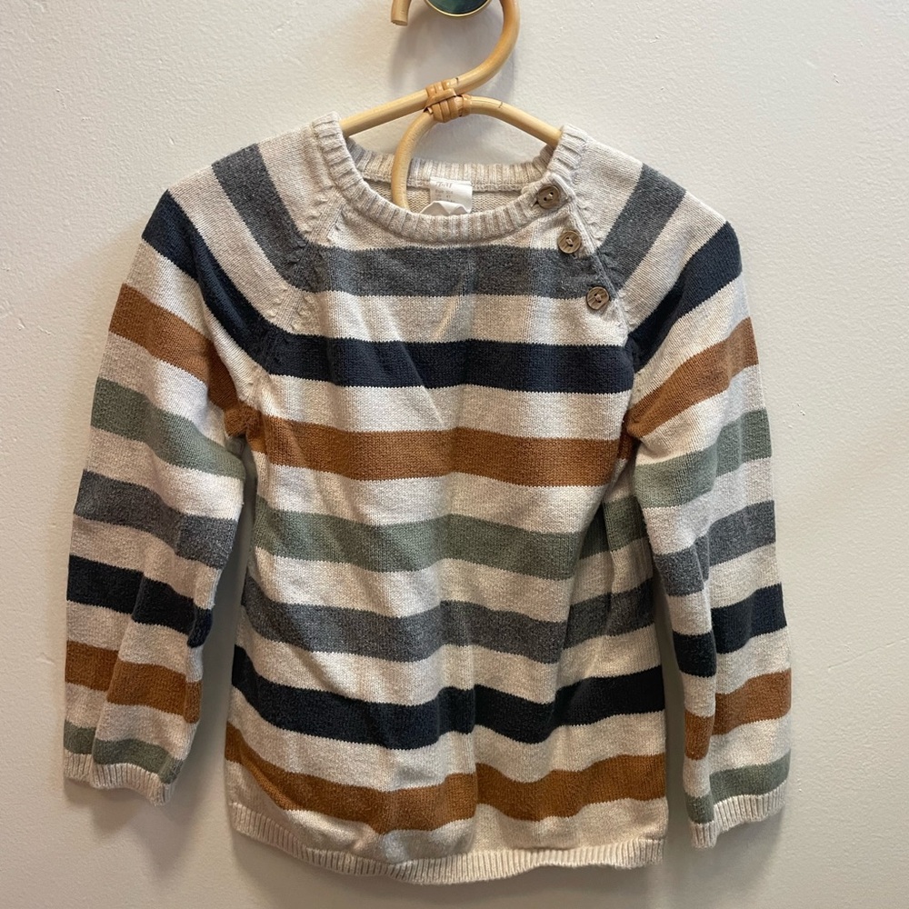 H&M Gray and Cream Knit Sweater